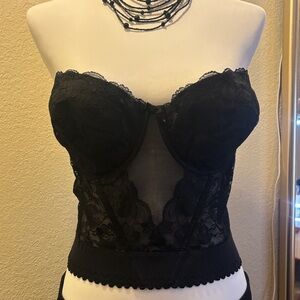 Vintage Frederick's  of Hollywood  Black Lace Bustier